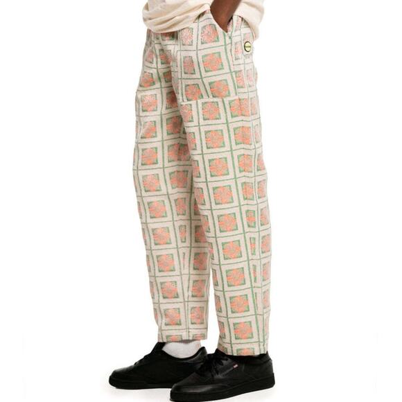 Pleasures Slippy Easy Pant Tapestry Floral Jaquard Pull On Drawstring In Cream L - Picture 3 of 16